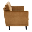 Maklaine Tufted Performance Velvet Sofa in Cognac Brown/Black