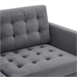 Maklaine Contemporary Tufted Performance Velvet Sofa in Gray and Black