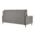 Maklaine Contemporary Leather Upholstered Sofa in Gray & Black