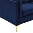 Maklaine Performance Velvet Sofa with Metal Leg - Midnight Blue