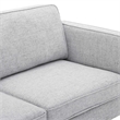 Maklaine Modern Polyester Fabric Sofa with Gold Metal Leg in Light Gray