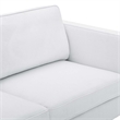Maklaine Modern Polyester Fabric Sofa with Gold Metal Leg in White