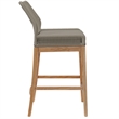 Maklaine Contemporary Slatted Tabletop 3-Piece Bar Set in Light Gray Greige
