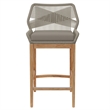 Maklaine Contemporary Slatted Tabletop 3-Piece Bar Set in Light Gray Greige
