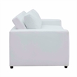 Maklaine Contemporary Dense Foam Padding Performance Velvet Sofa in Dove/White
