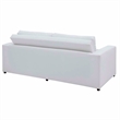 Maklaine Contemporary Dense Foam Padding Performance Velvet Sofa in Dove/White