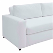 Maklaine Contemporary Dense Foam Padding Performance Velvet Sofa in Dove/White