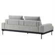Maklaine Contemporary Upholstered Polyester Fabric Sofa in Light Gray