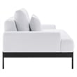 Maklaine Contemporary Upholstered Polyester Fabric Sofa in White