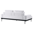 Maklaine Contemporary Upholstered Polyester Fabric Sofa in White
