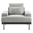 Maklaine Upholstered Polyester Fabric Armchair in Light Gray
