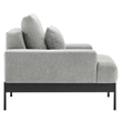 Maklaine Upholstered Polyester Fabric Armchair in Light Gray