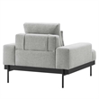 Maklaine Upholstered Polyester Fabric Armchair in Light Gray