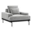 Maklaine Upholstered Polyester Fabric Armchair in Light Gray
