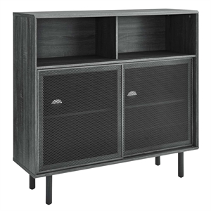 Maklaine 47&quot MDF and Particleboard Display Cabinet in Charcoal