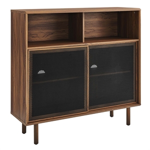 Maklaine 47&quot MDF and Particleboard Display Cabinet in Walnut