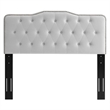 Maklaine Tufted Performance Velvet Twin Platform Bed in Light Gray