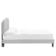 Maklaine Tufted Performance Velvet King Platform Bed in Light Gray