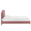 Maklaine Modern Performance Velvet King Bed - Dusty Rose Pink