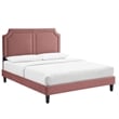 Maklaine Modern Performance Velvet King Bed in Dusty Rose Pink