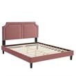 Maklaine Modern Performance Velvet King Bed in Dusty Rose Pink