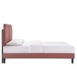 Maklaine Modern Performance Velvet King Bed in Dusty Rose Pink