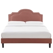 Maklaine Contemporary Performance Velvet King Bed in Dusty Rose
