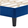 Maklaine Contemporary Performance Velvet King Bed in Navy Finish