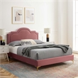 Maklaine Modern Performance Velvet King Bed - Dusty Rose Pink