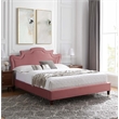 Maklaine Modern Performance Velvet King Bed in Dusty Rose Pink
