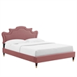 Maklaine Modern Performance Velvet King Bed in Dusty Rose Pink