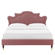 Maklaine Modern Performance Velvet King Bed in Dusty Rose Pink