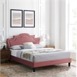 Maklaine Modern Performance Velvet King Bed in Dusty Rose Finish