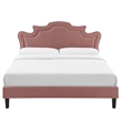 Maklaine Modern Performance Velvet King Bed in Dusty Rose Finish