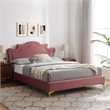 Maklaine Modern Performance Velvet King Bed - Dusty Rose Pink
