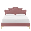 Maklaine Modern Performance Velvet King Bed - Dusty Rose Pink
