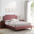 Maklaine Modern Performance Velvet King Bed in Dusty Rose Pink
