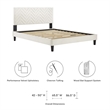 Maklaine Tufted Performance Velvet Twin Platform Bed in White