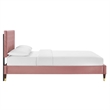 Maklaine Tufted Performance Velvet King Platform Bed - Dusty Rose