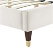 Maklaine Channel Tufted Performance Velvet Twin Platform Bed in White