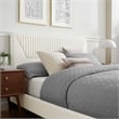 Maklaine Contemporary Channel Tufted Velvet King Platform Bed - White