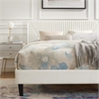 Maklaine Channel Tufted Velvet Queen Platform Bed in White Finish