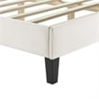 Maklaine Channel Tufted Velvet Queen Platform Bed in White Finish