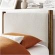 Maklaine Contemporary Upholstered Platform Bed in Ivory Walnut