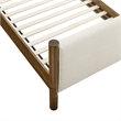 Maklaine Contemporary Upholstered Platform Bed in Ivory Walnut