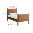 Maklaine Contemporary Upholstered Platform Bed in Tan Walnut