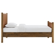 Maklaine Contemporary Upholstered Platform Bed in Tan Walnut