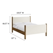 Maklaine Queen Size Boucle Upholstered Platform Bed in Feather Walnut