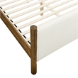 Maklaine Queen Size Boucle Upholstered Platform Bed in Feather Walnut