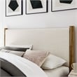 Maklaine Contemporary Upholstered Platform Bed in Ivory Walnut